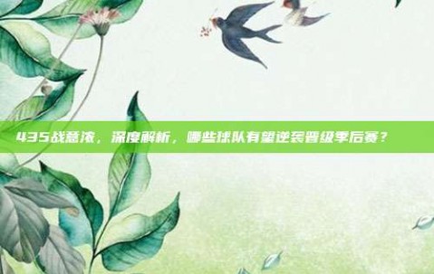 435战意浓，深度解析，哪些球队有望逆袭晋级季后赛？📉