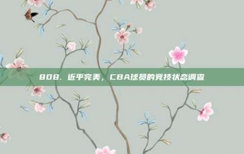 808. 近乎完美，CBA球员的竞技状态调查