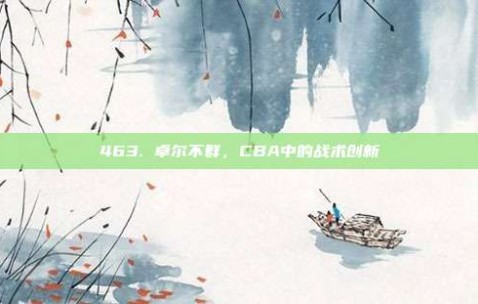 463. 卓尔不群，CBA中的战术创新