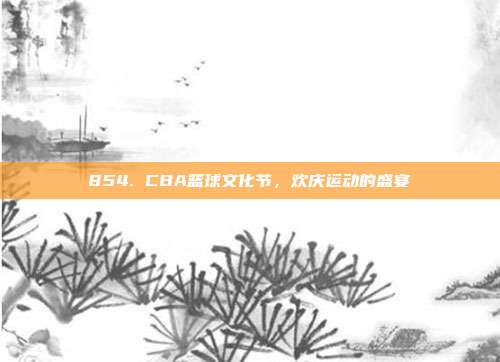 854. CBA篮球文化节，欢庆运动的盛宴