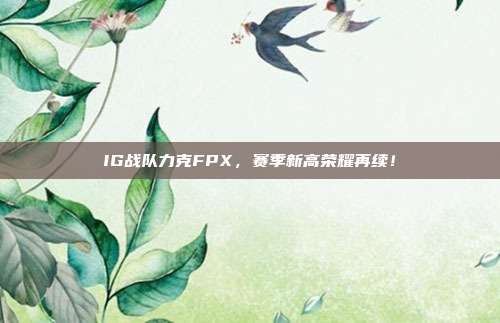 IG战队力克FPX，赛季新高荣耀再续！