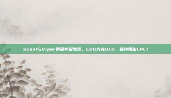 Scout与Viper再展神级默契，EDG力克BLG，强势领跑LPL！