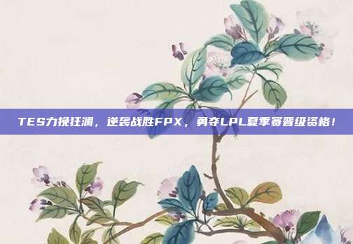 TES力挽狂澜，逆袭战胜FPX，勇夺LPL夏季赛晋级资格！