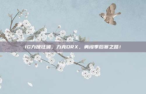 IG力挽狂澜，力克DRX，勇闯季后赛之路！